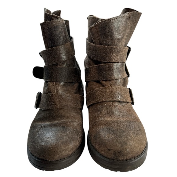 Steve Madden Colony Brown Suede Buckle Ankle Boots Size 6.5 - Picture 2 of 13